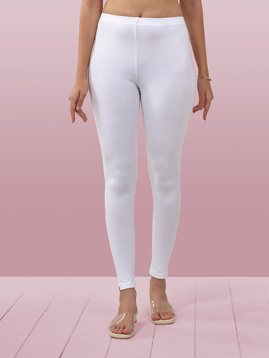 White  Ankle Premium  Leggings