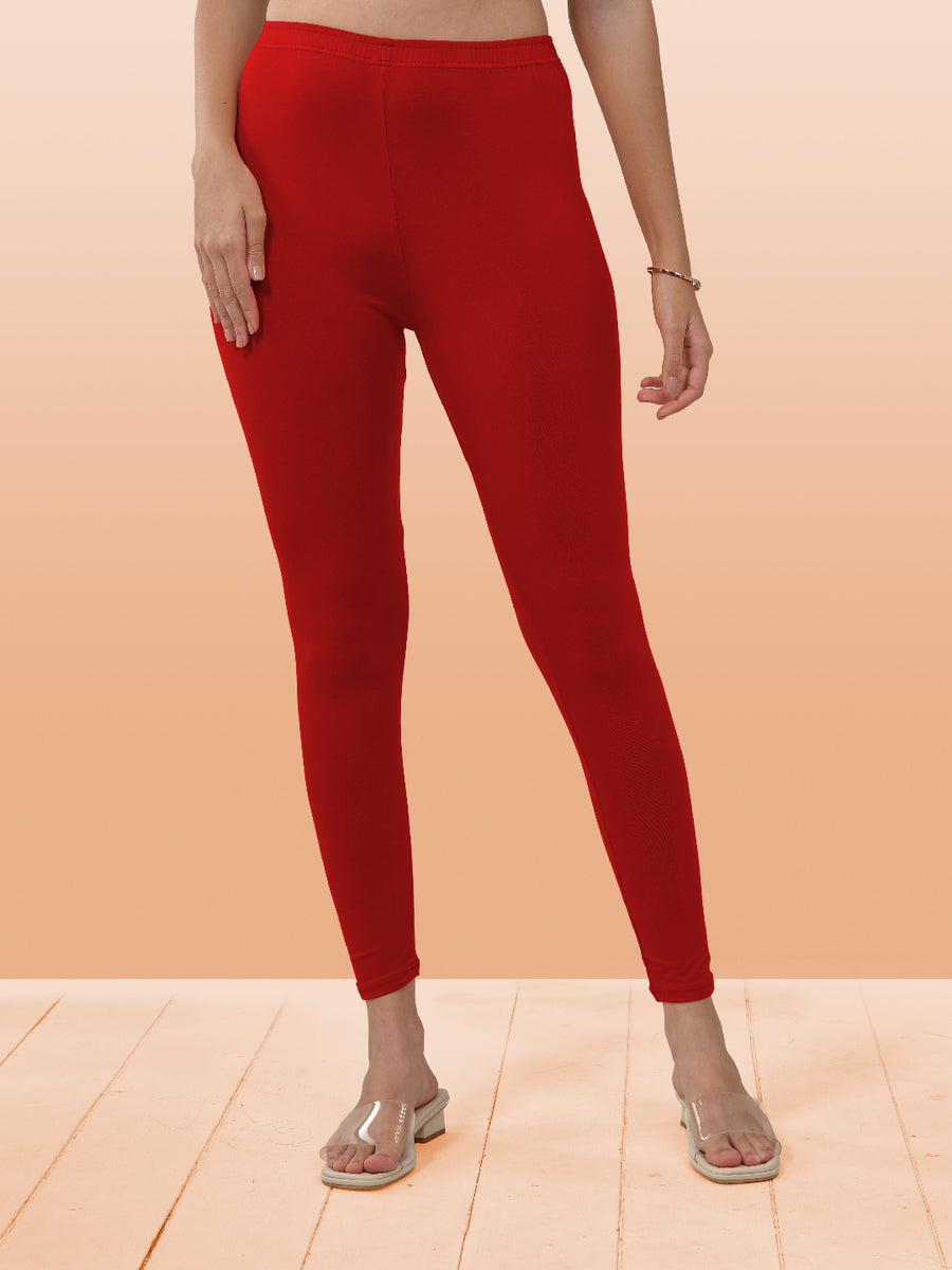 Red Premium Ankle Leggings