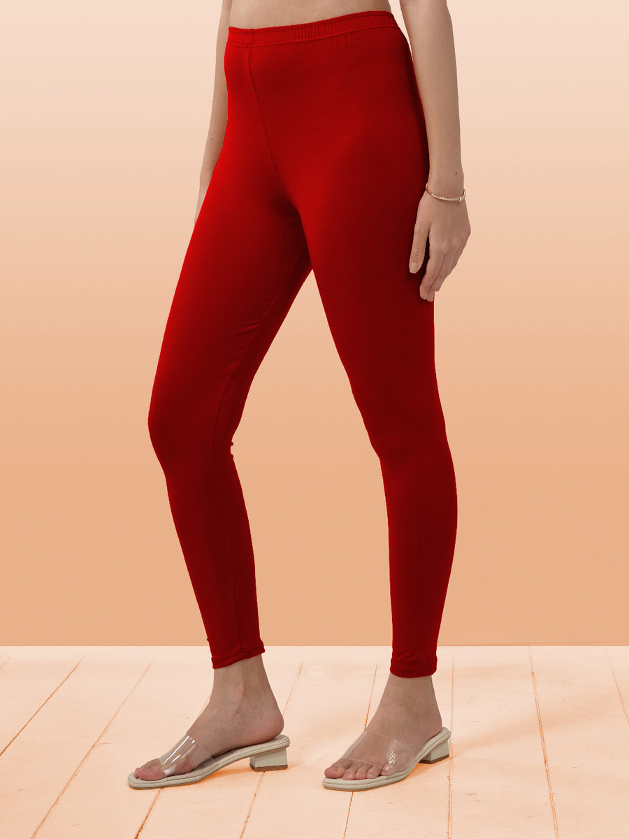 Red Premium Ankle Leggings