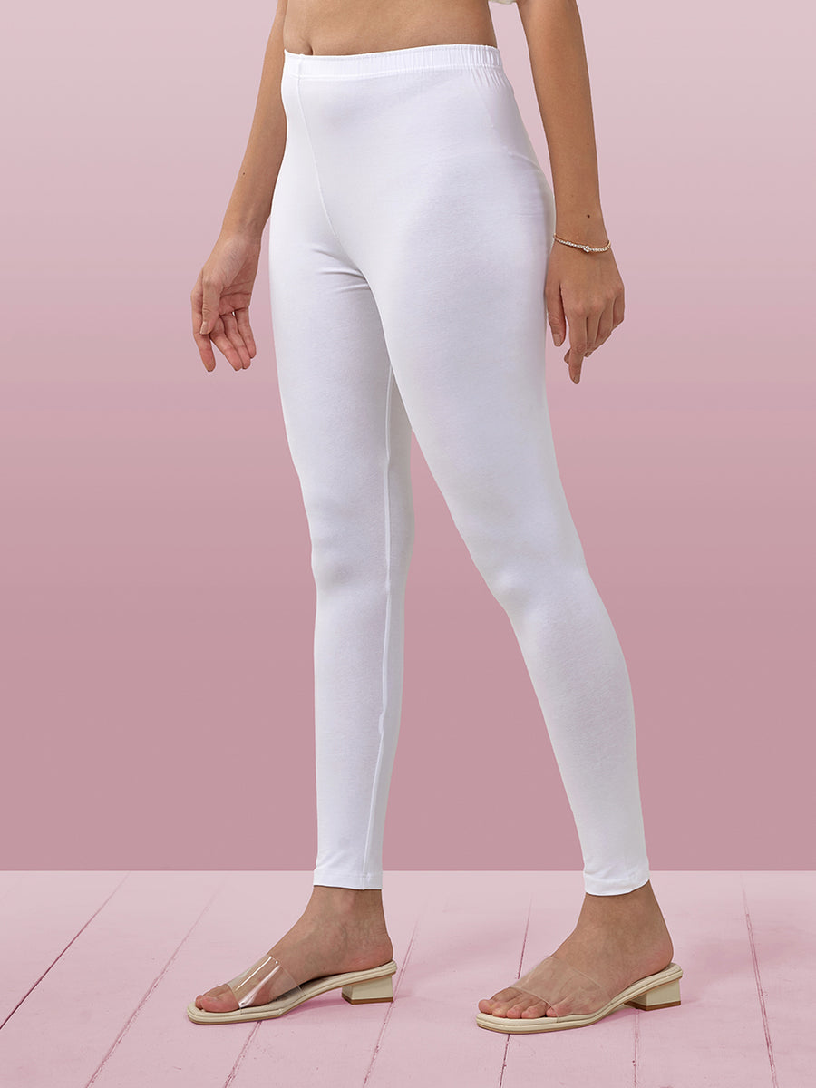 White  Ankle Premium  Leggings