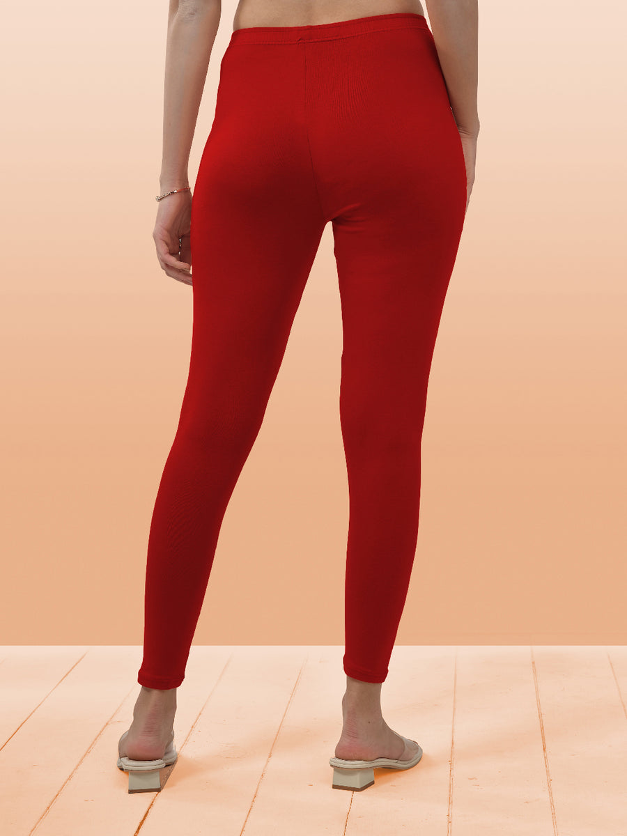 Red Premium Ankle Leggings