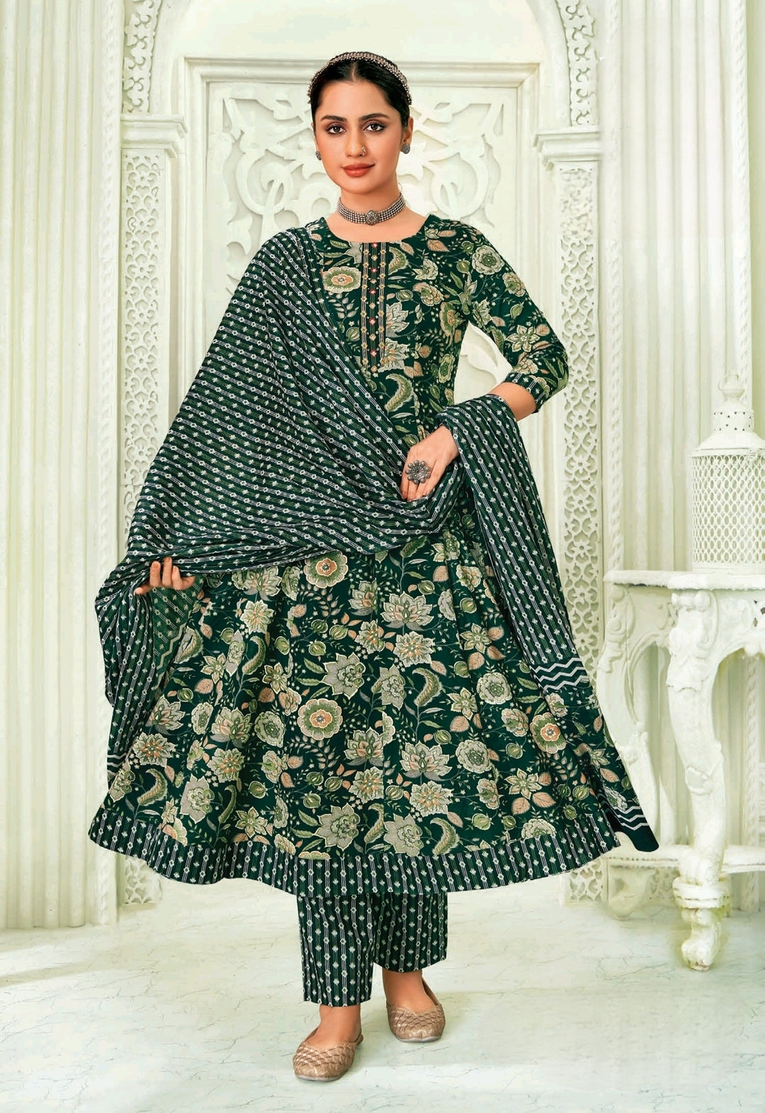 Forest Green Anarkali Dress